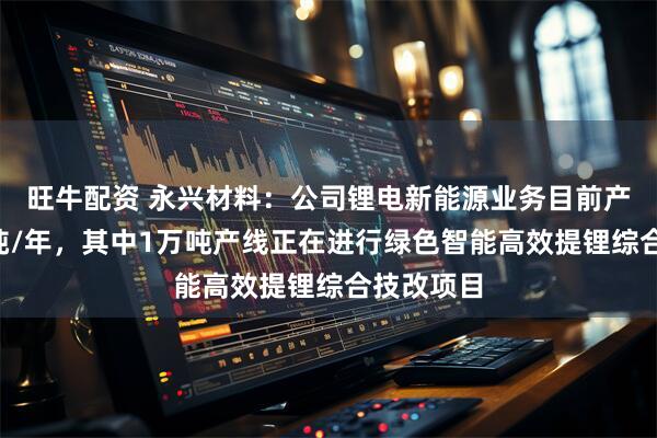 旺牛配资 永兴材料：公司锂电新能源业务目前产能为3万吨/年，其中1万吨产线正在进行绿色智能高效提锂综合技改项目